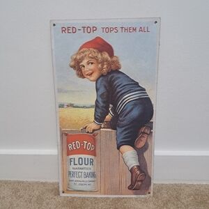 Vintage Red-Top Flour Advertising Sign